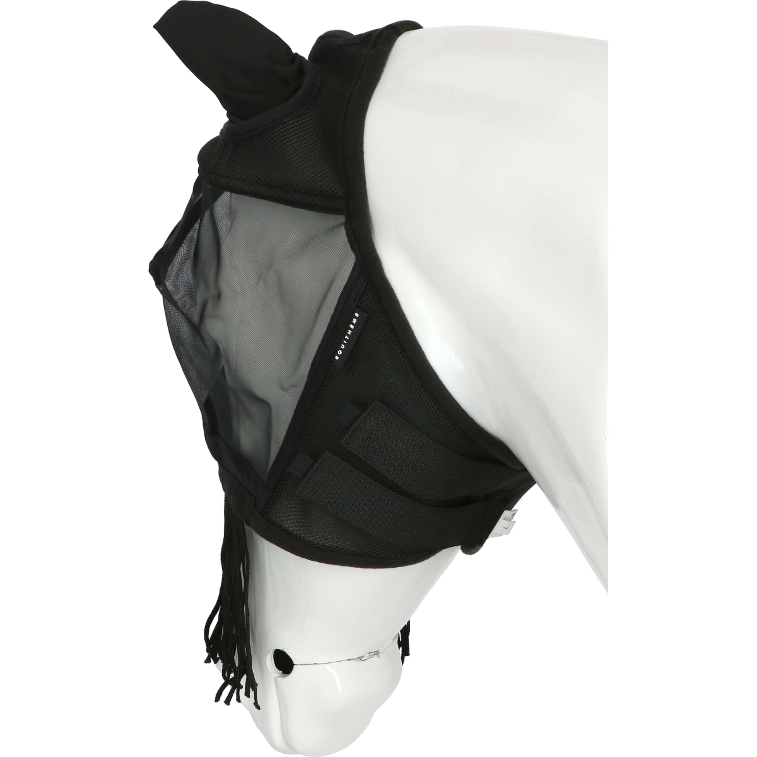 EQUITHÈME Vliegenmasker Franges met UV-Bescherming Zwart