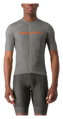 Maillot Manches Courtes Castelli Elements Gris/Orange