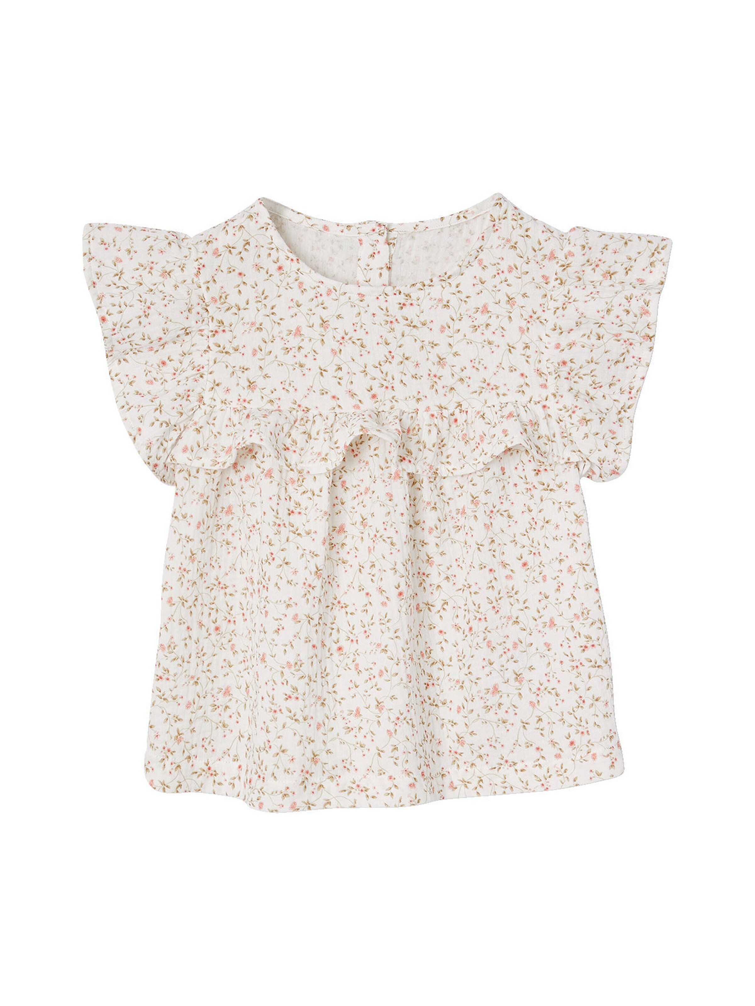 Vertbaudet Festliches Mädchen-Set: Bluse & Shorts aus Musselin weiß