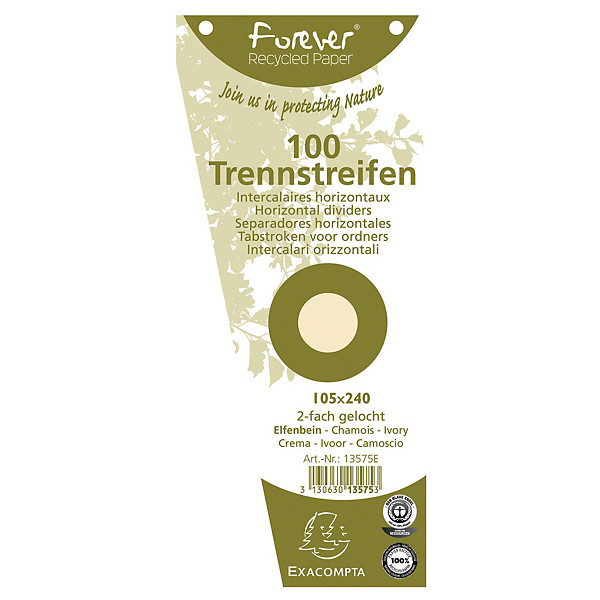 100 fiches intercalaires trapèze  105 x 240 coloris chamois