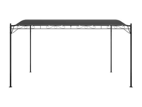 Auvent anthracite 4x3 m 180 g/m² tissu et acier