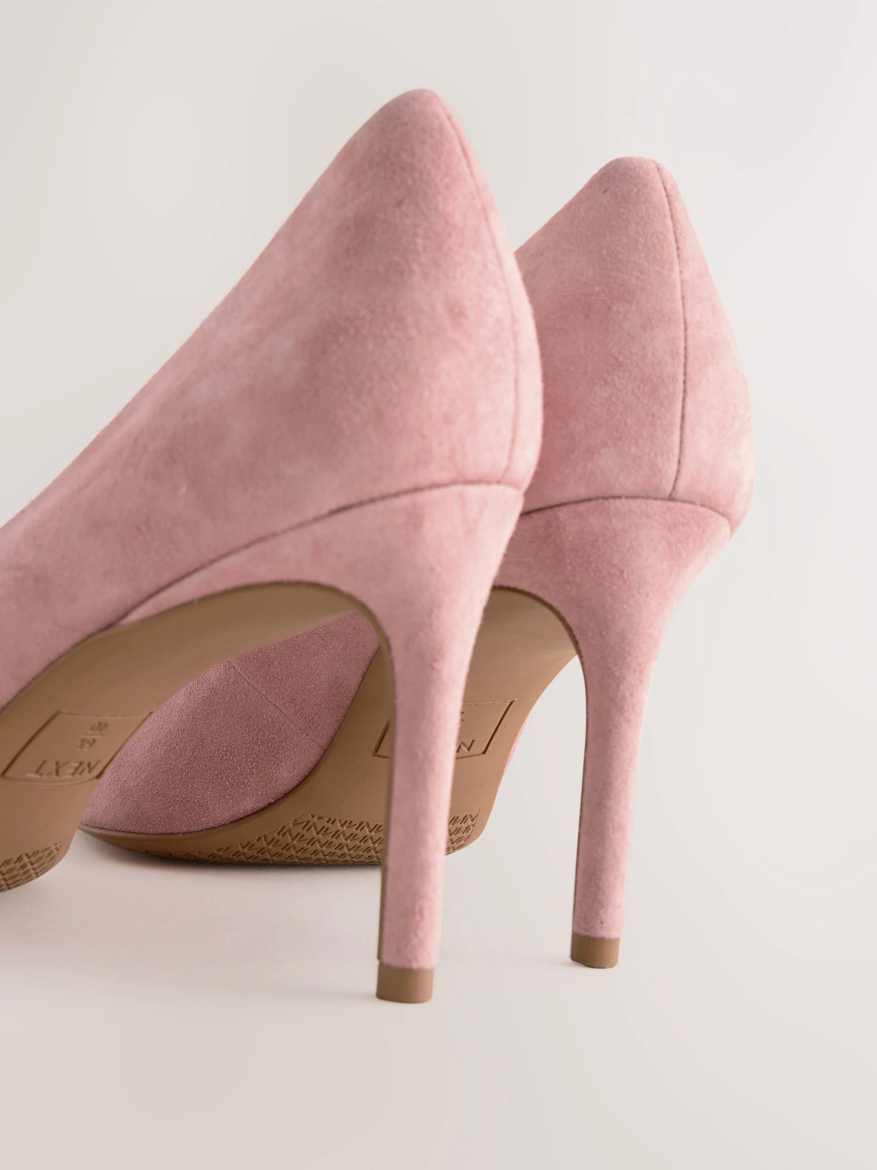 Rozenroze suède - Leren mid-court pumps