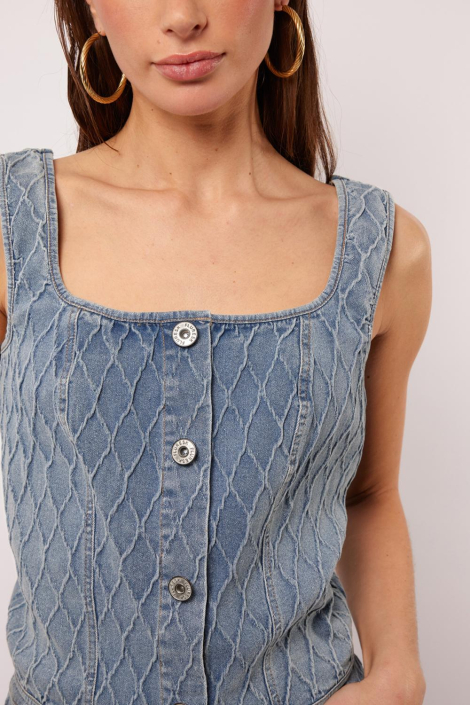 Fluresk blauwe dames top