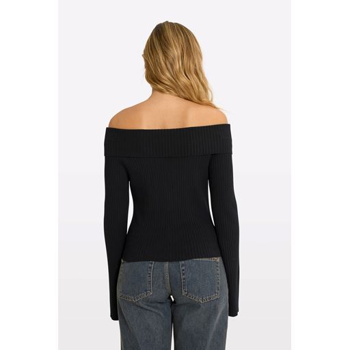 Envii Entopo Strikbluse, Black, S