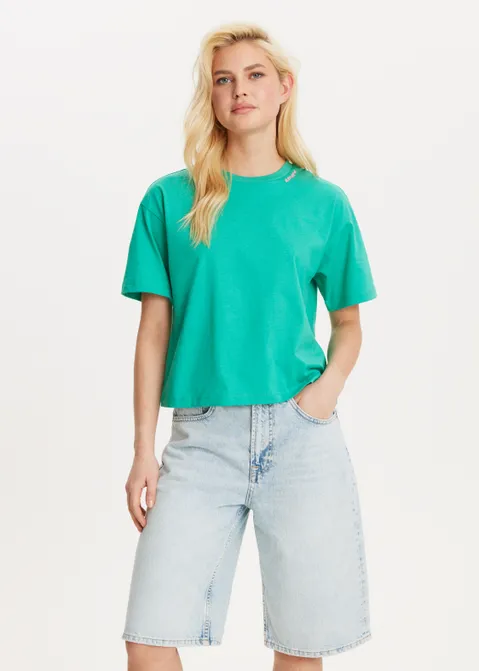 T-shirt met print ciao amore groen (GRN.F)