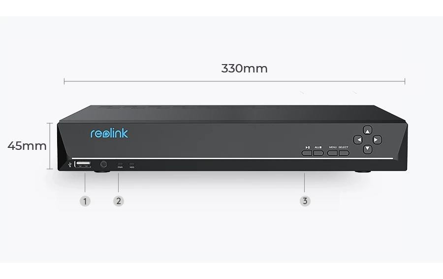 Überwachungsset NVS16-8MD8 4K PoE mit 8 Kameras<br>16-Kanal 4K Ultra HD Überwachungskamerasystem 24/7 inkl. 8x 8MP Dome Kameras mit hochauflösender Nachtsicht