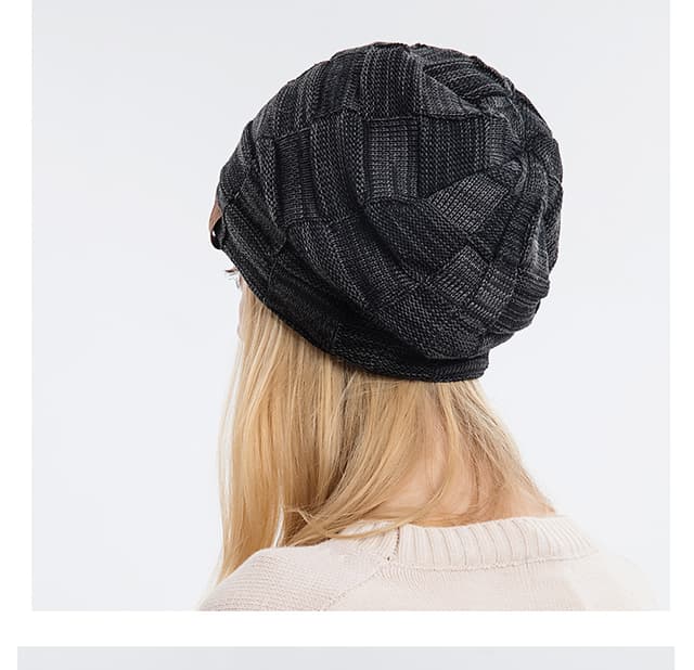 Beanie Hat, Warm Slouchy Thick Skull Strikket Vinter Fall Hat Sort