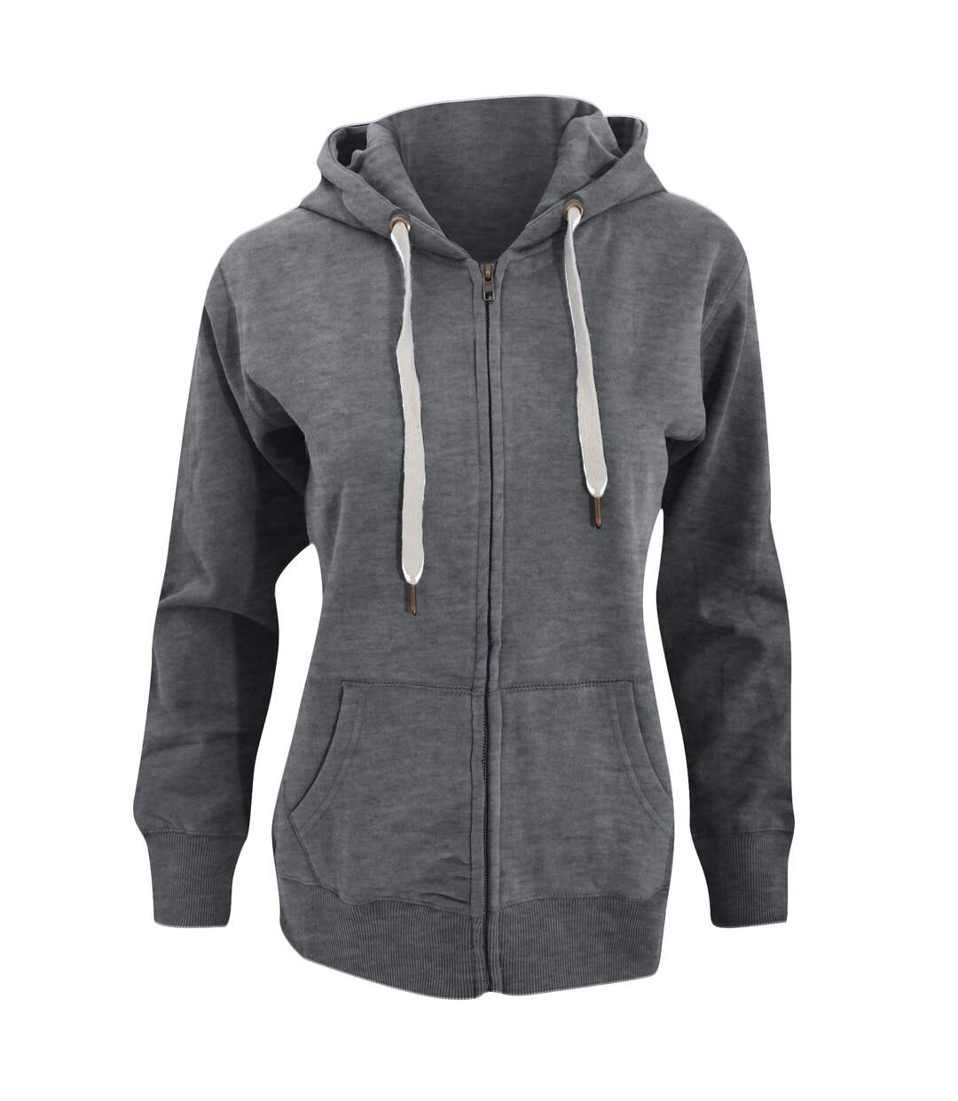 Mantis - Sweat-shirt à capuche et fermeture zippée - Femme (Gris clair) - UTBC2691