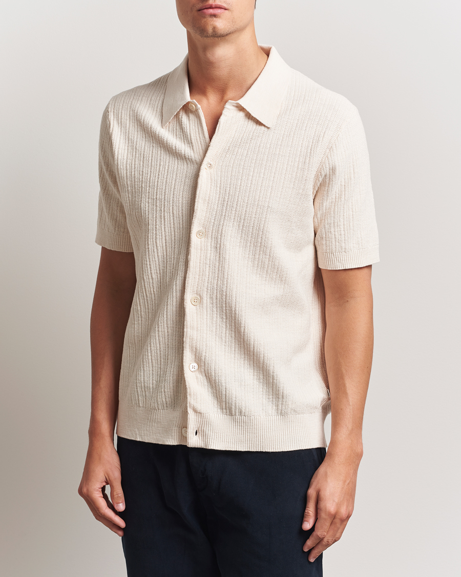 NN07 Nolan Knitted Short Sleeve Shirt Ecru