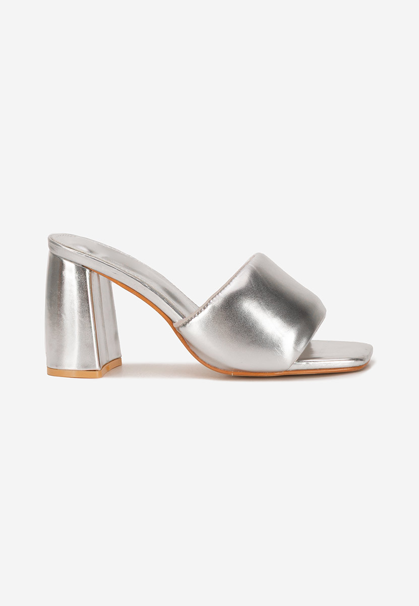 Mules à talon épais argent Miralys