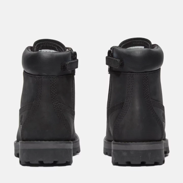 Bota infantil Courma Kid de 6 polegadas com zíper lateral, na cor preta.