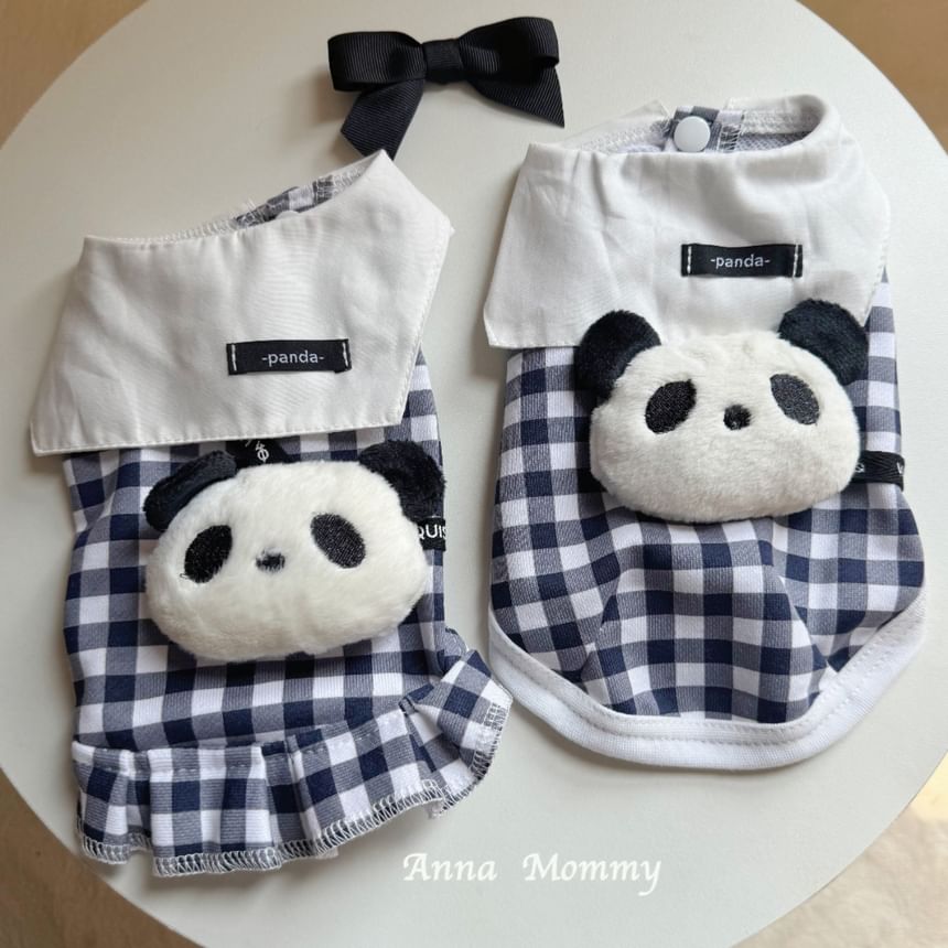 tanvtim - Panda Plaid Pet Top / Pet Dress