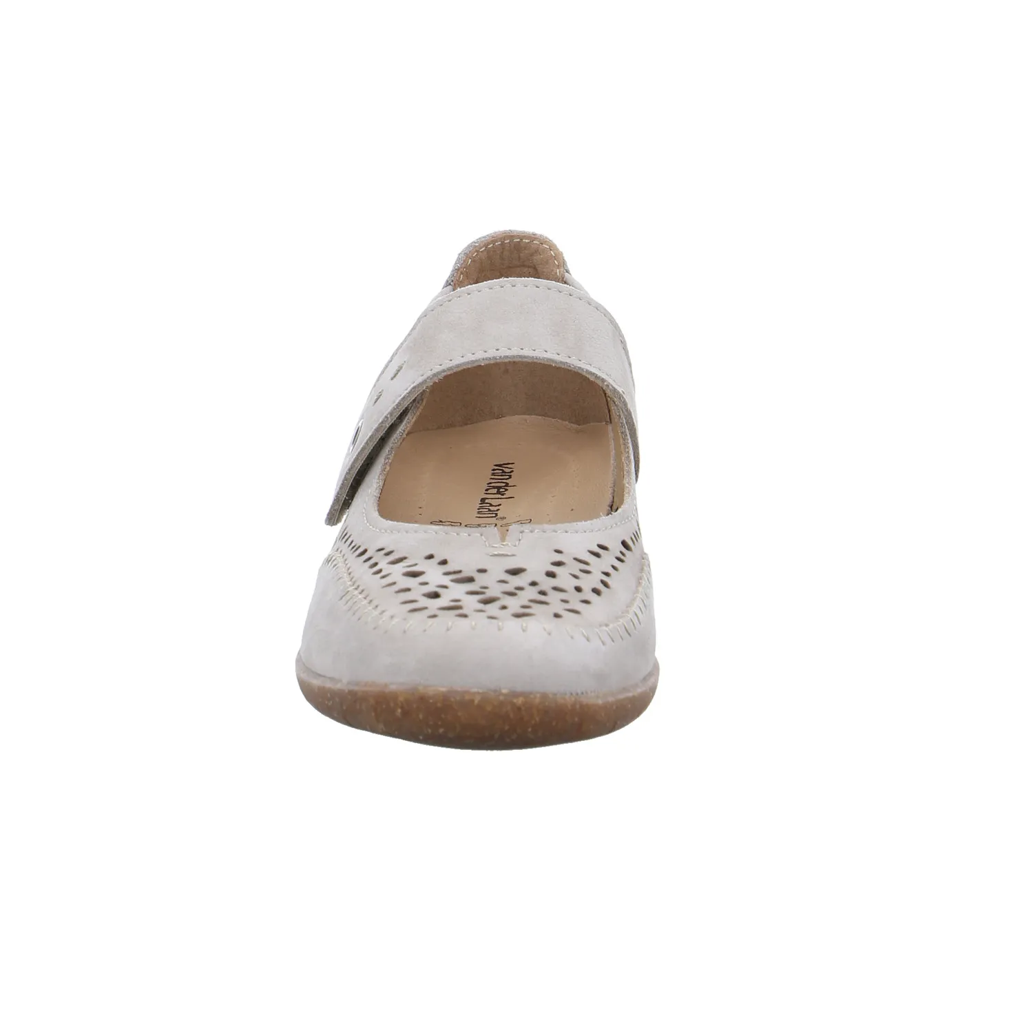 VAN DER LAAN Comfort-Ballerina Beige Leder