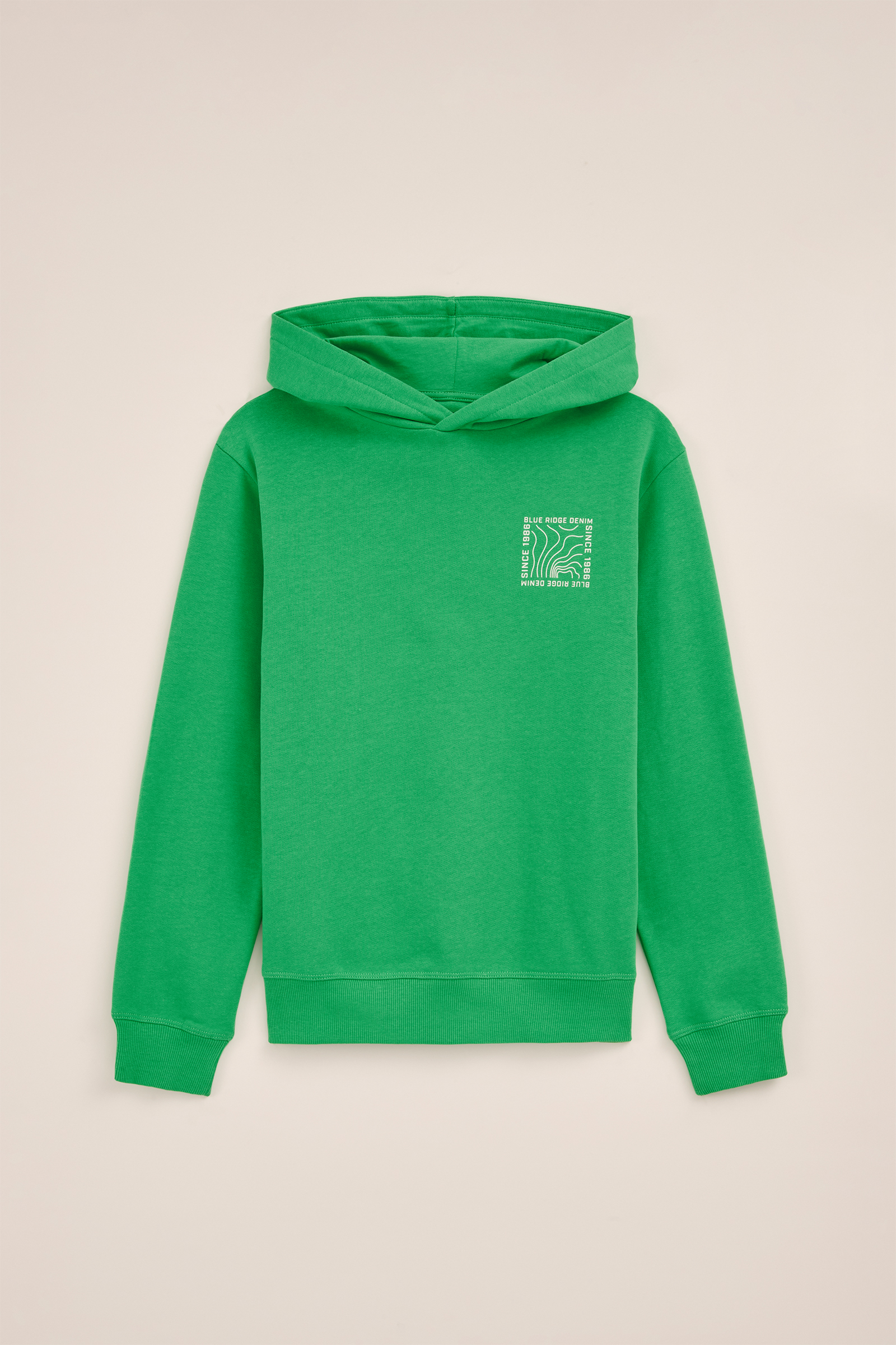 Jongens hoodie met opdruk Blue Ridge Felgroen