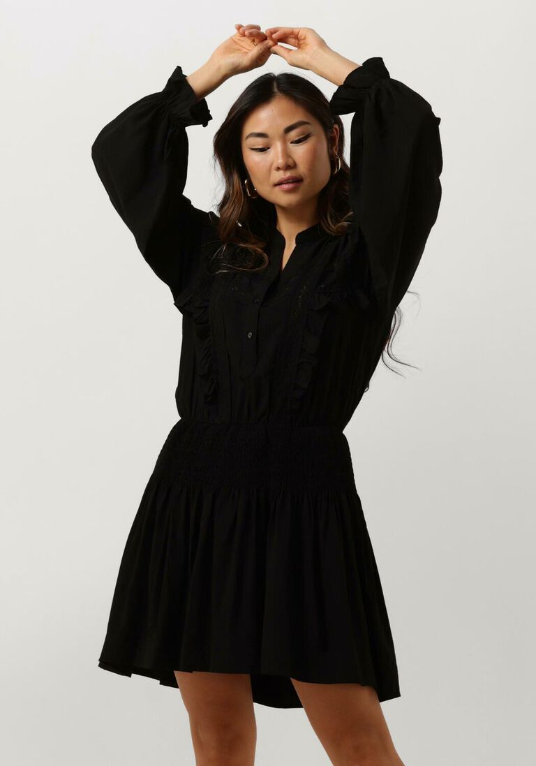 CO\\'COUTURE zwarte co'couture mini jurk sunnery lace smock dress