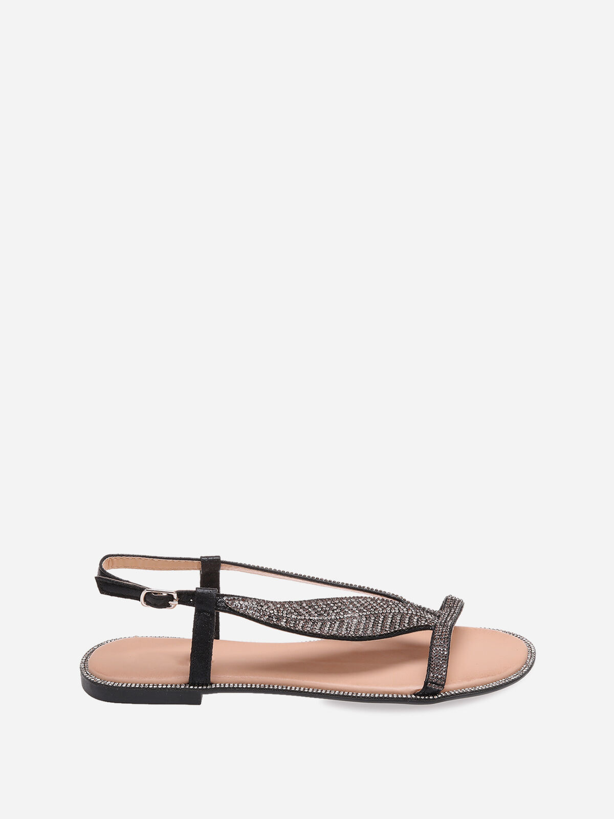 Sandales à feuille en strass- Noir