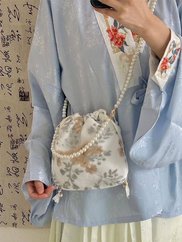 Felicity - Crossbodytas met geborduurde bloemen en imitatieparels