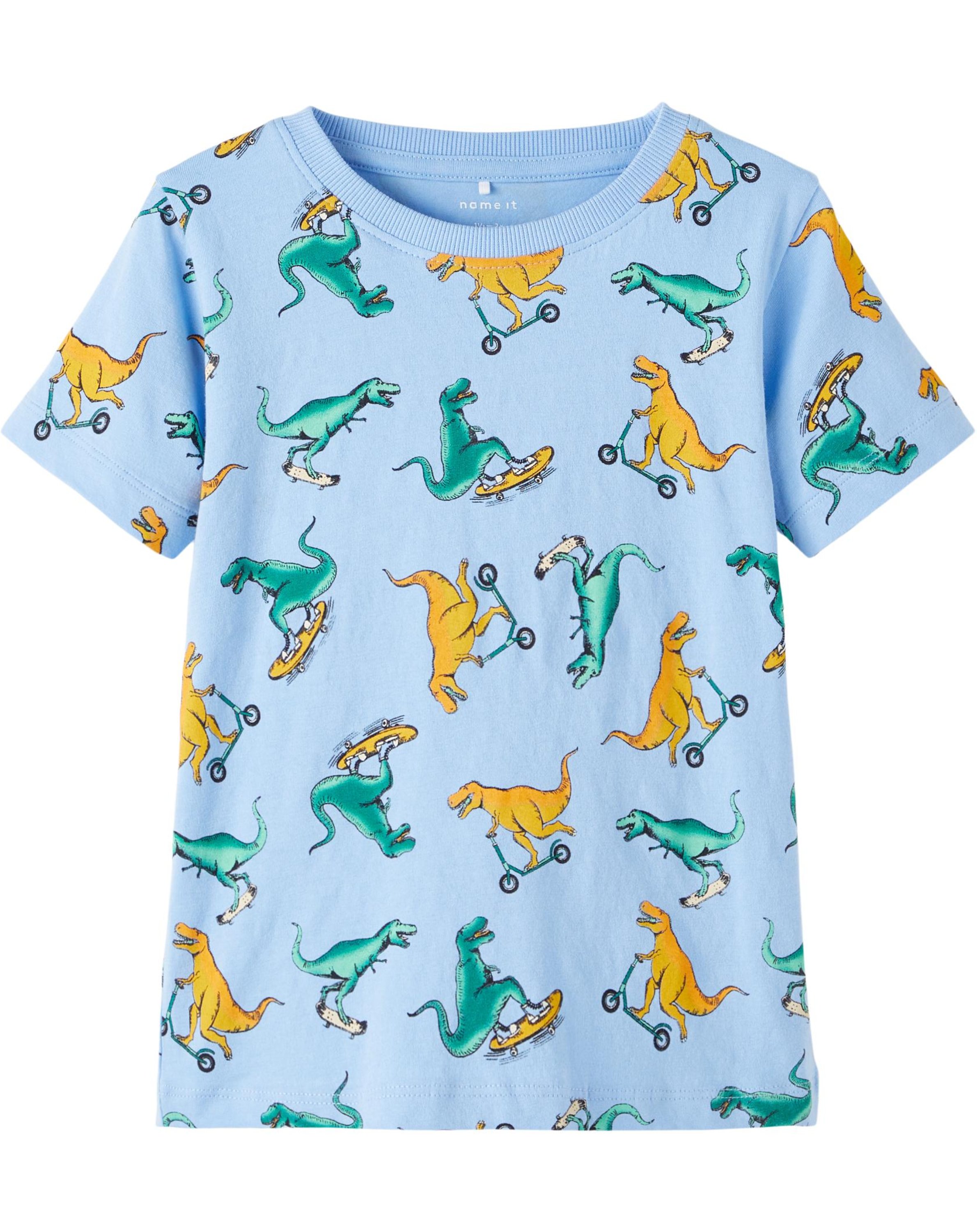 T-Shirt NMMBIS SKATING DINOS in vista blue