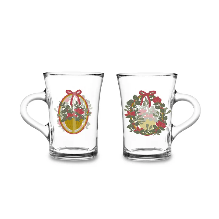 Holmegaard - Hot Drink Weihnachtsbecher mit Henkel 2025, 23 cl (2er-Set)