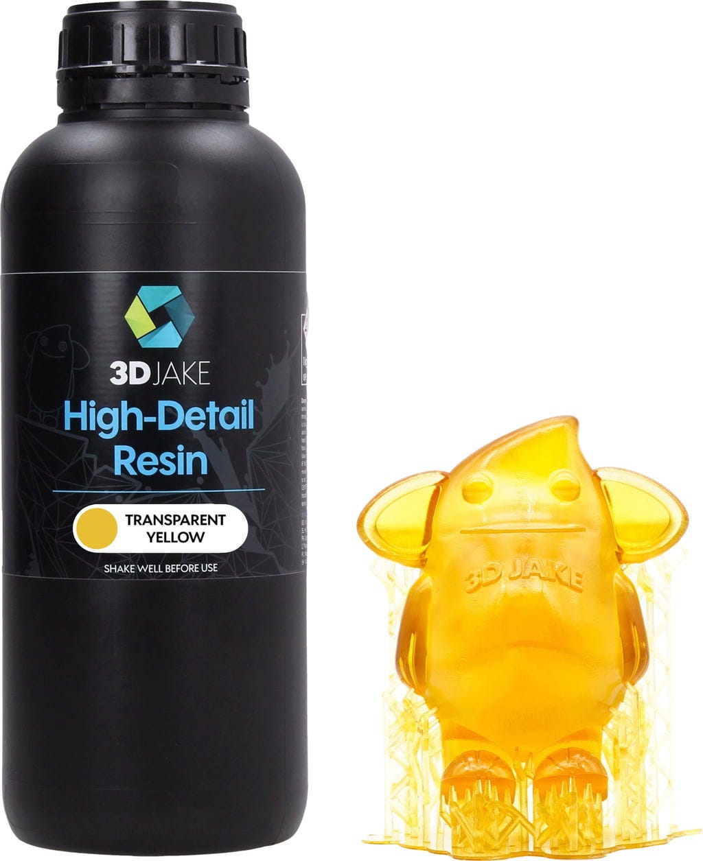 3DJAKE  8K High-Detail Resin Transparent Gelb, 1.000 g    Resin speziell für Miniaturdrucke