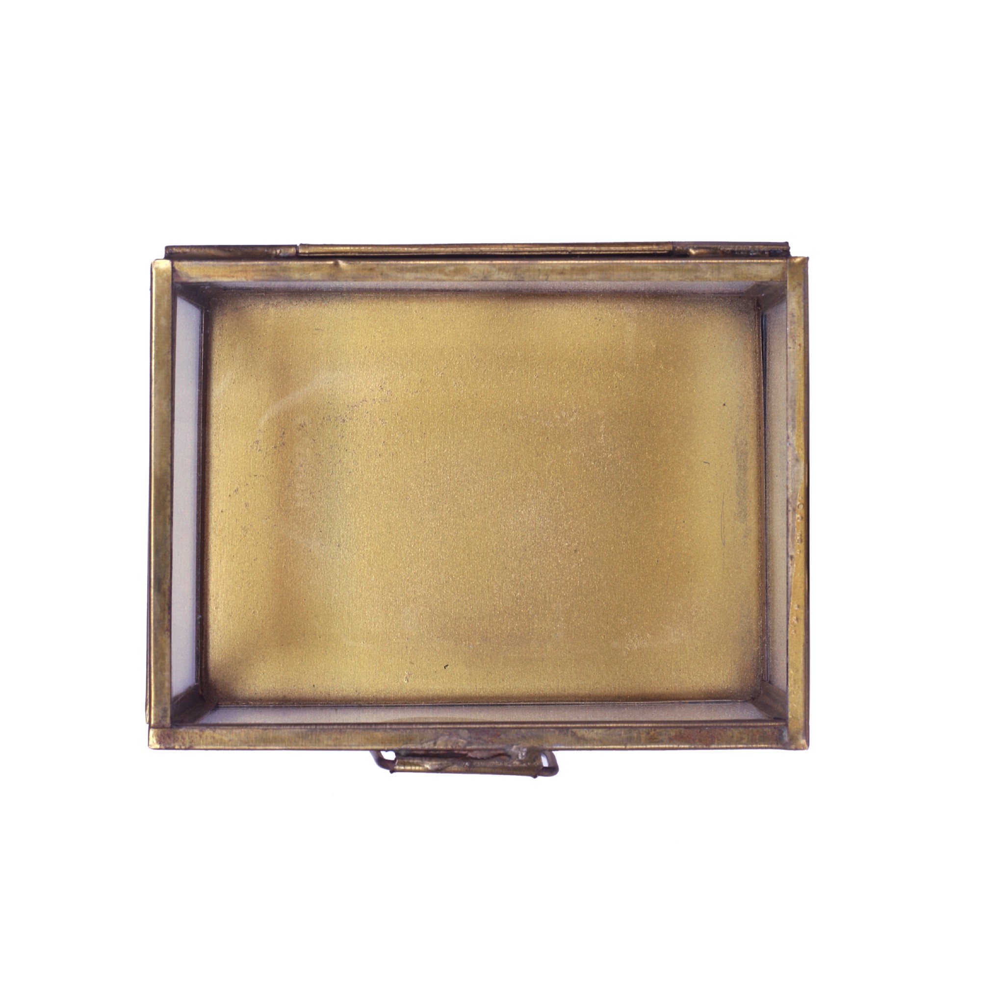 Glasbox, messing antik, T 10 cm, B 7,5 cm, H 5 cm von fischer's lagerhaus