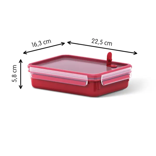 Clip micro boîte rect. 1.2l rouge