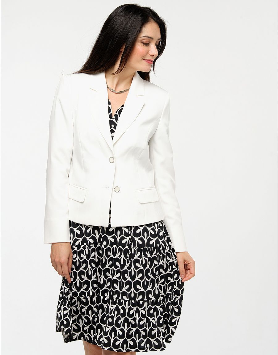 Veste col tailleur écru