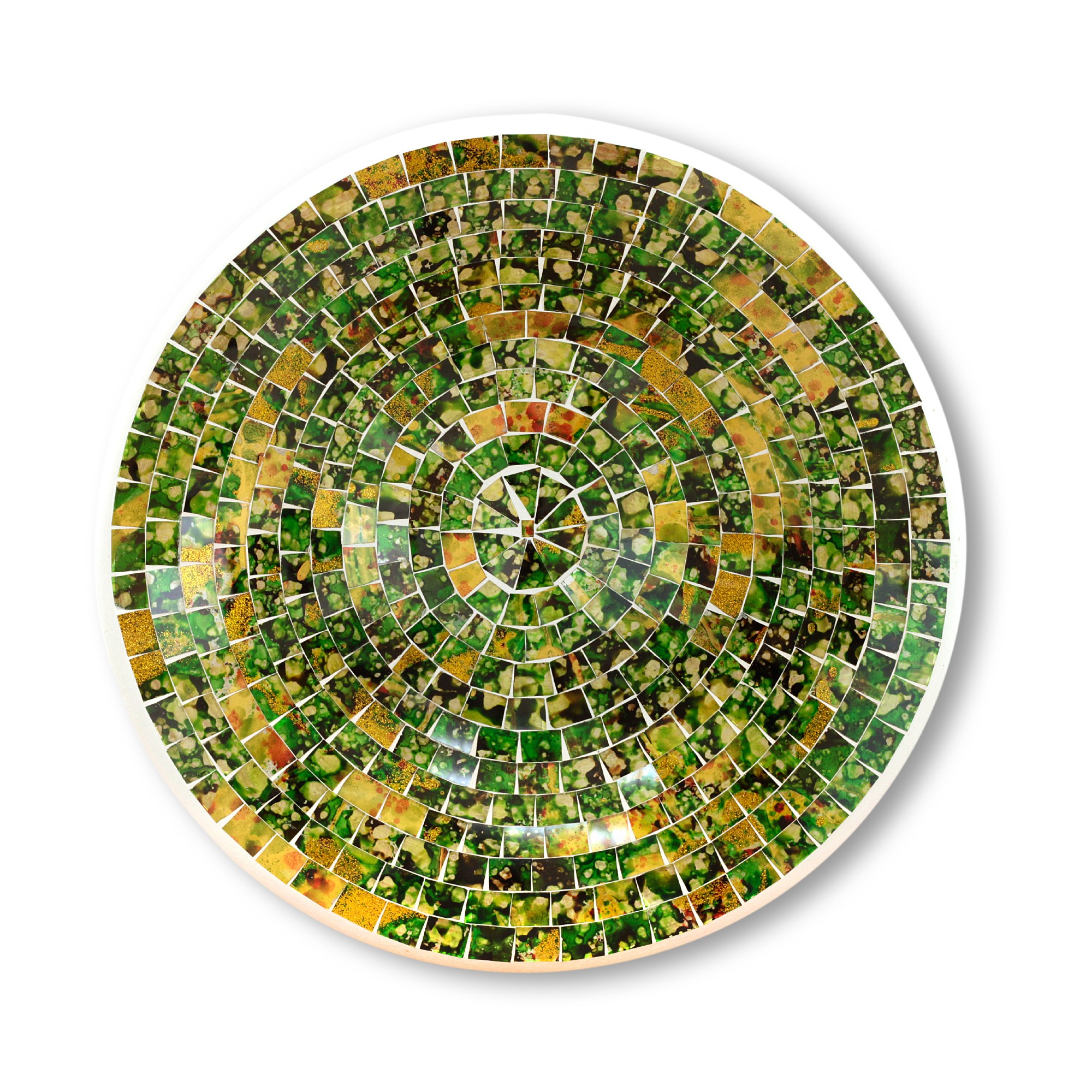 Glasmosaikteller 'Brazil', grün/gelb von fischer's lagerhaus