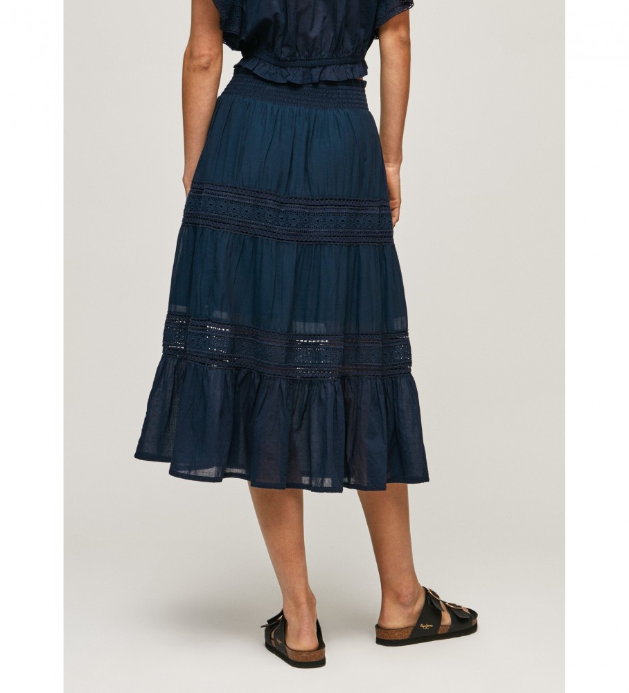 Saia Pepe Jeans Pelia Azul Marinho