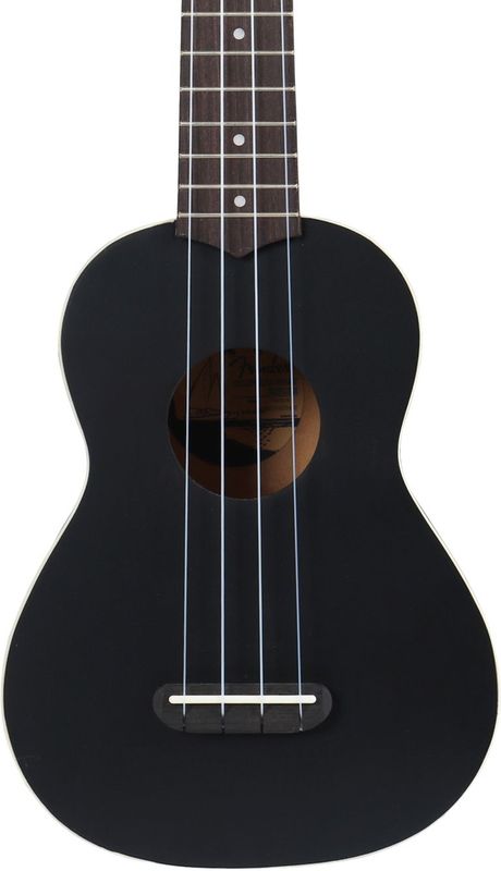 Fender - California Coast Venice - Ukelele - Zwart - Comfortabele en Gemakkelijk te Spelen Sopraanukelele