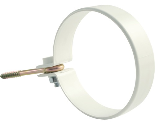 Marley buisbeugel met oogbout, kunststof, verkeerswit RAL 9016, DN 105 mm, verpakking van 2 stuks.