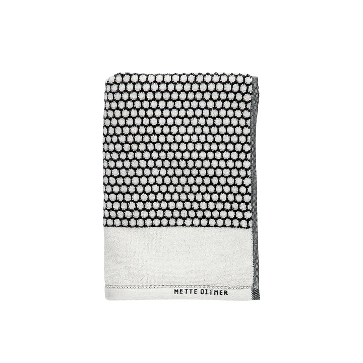 Mette Ditmer - Grid Gästehandtuch 38 x 60 cm, schwarz / off-white (2er-Set)