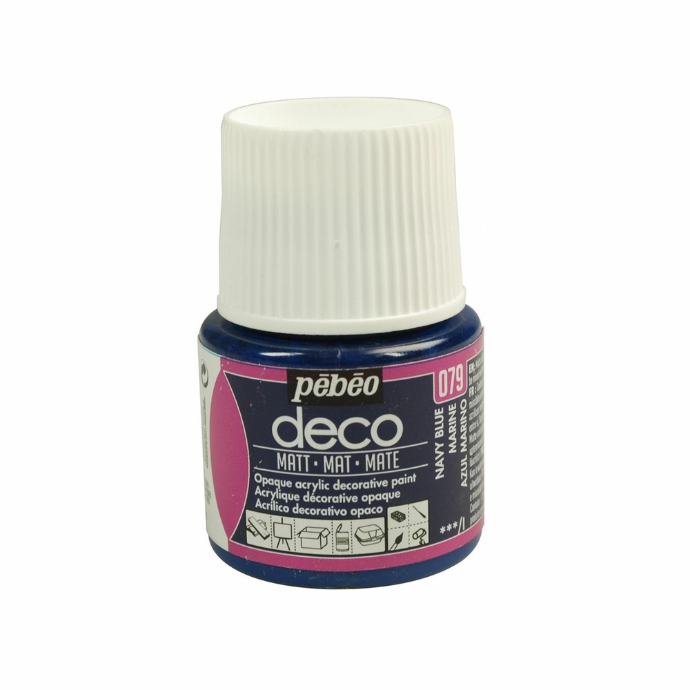 Peinture acrylique opaque mate - bleu marine - 45 ml