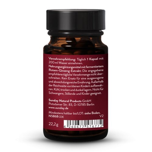 Sunday Natural Products  Roter Ginseng Extrakt fermentiert