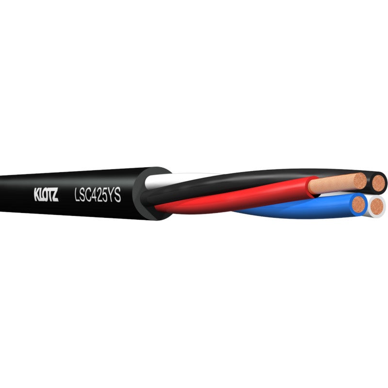 Klotz LSC425YS.050 speakerkabel, 4x 2.5 mm², 50 meter