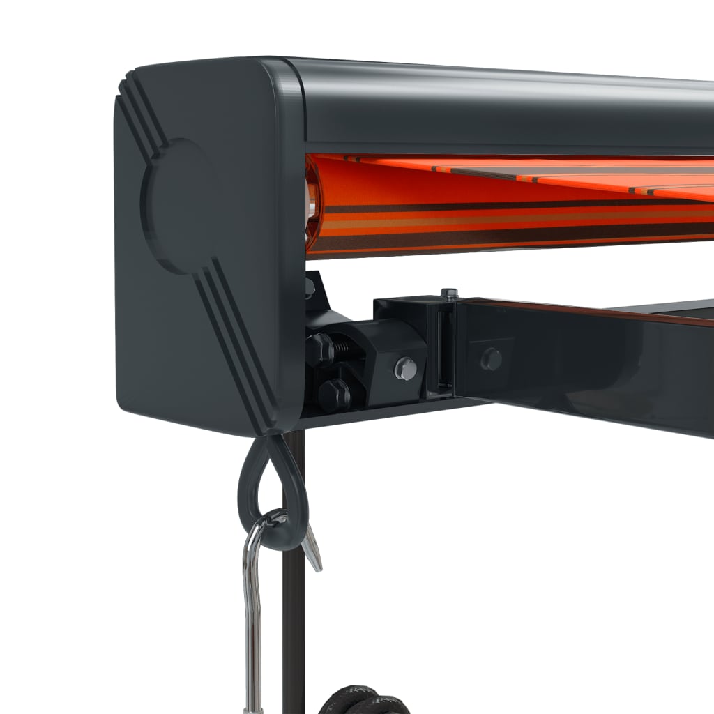 Auvent rétractable orange et marron 3x2,5 m tissu et aluminium
