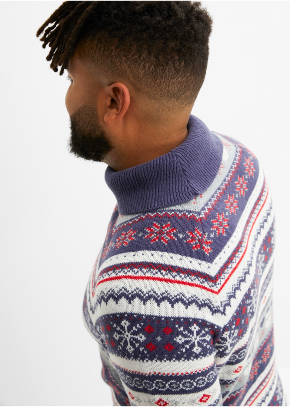 Pull à col roulé avec motif norvégien