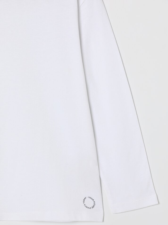 Pacote com 4 camisetas lisas de manga comprida - Brancas