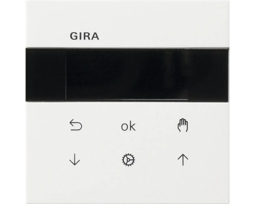 Gira jaloezie + timer display 5366112 opbouwschakelaar zuiver wit/glanzend