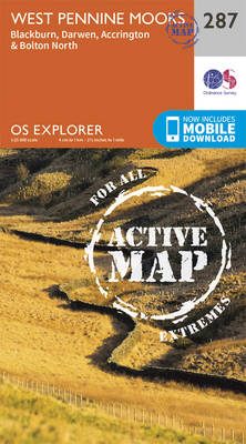 West Pennine Moors - Blackburn, Darwen and Accrington - OS Explorer Active Map 287 (Sheet map, folded)