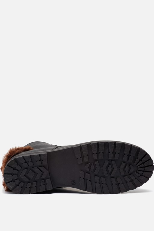 Muyters Veterboots zwart Leer
