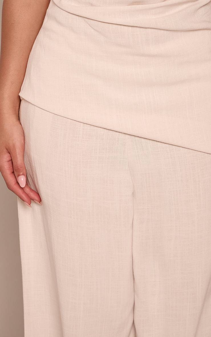 Gris Pierre Pantalon Large Tissé Texturé Shape Ensemble Coordonné