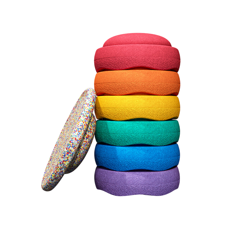 Stapelstein Rainbow classic Set 6 1 Balance Board Super Confetti