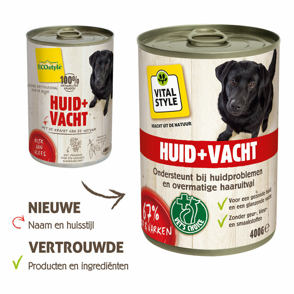 VITALstyle Huid   Vacht - Hondenvoer - 0.4 Kilogram - kip