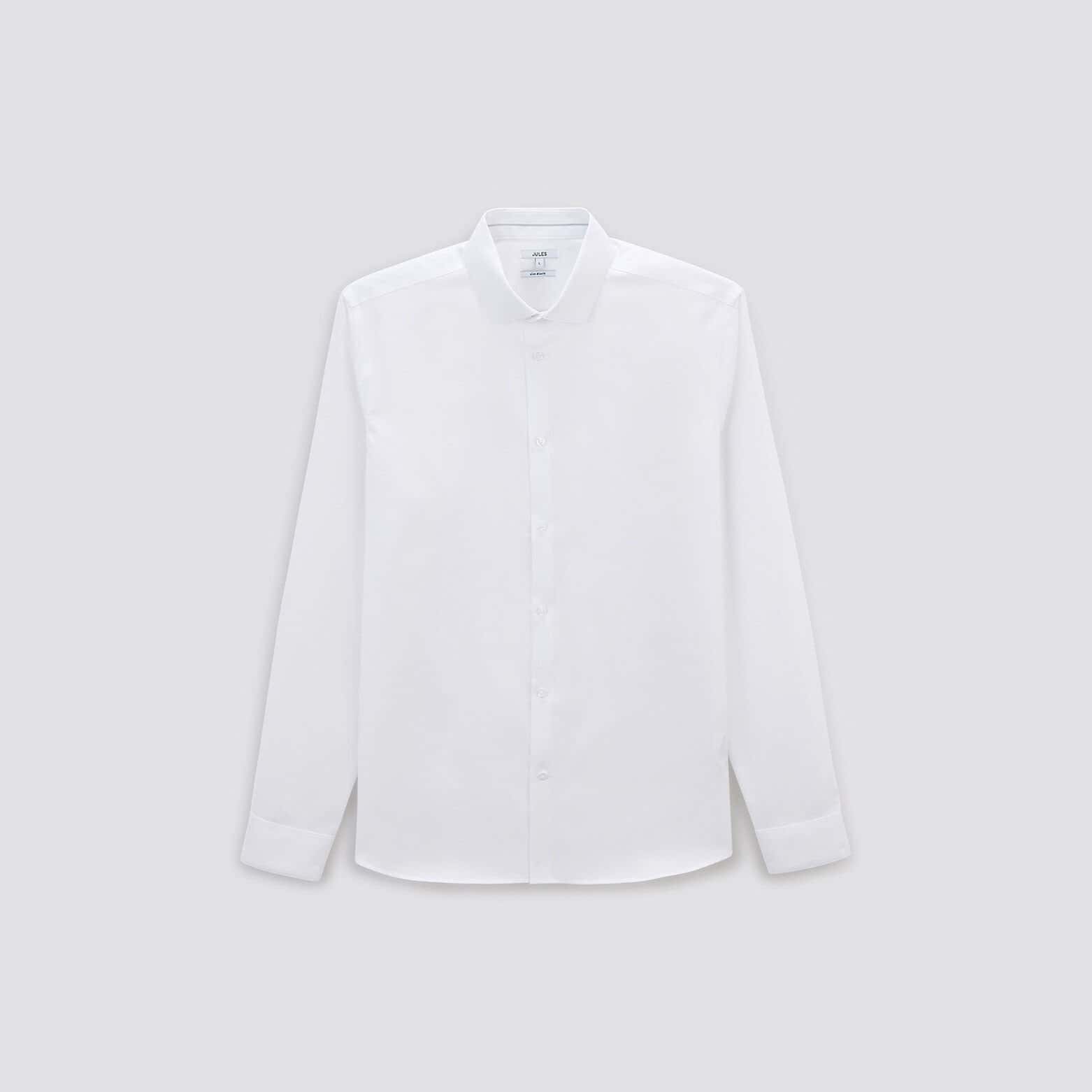 Chemise slim sans repassage unie coton Blanc