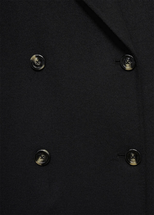 MANGO Handmade oversized wool coat Black