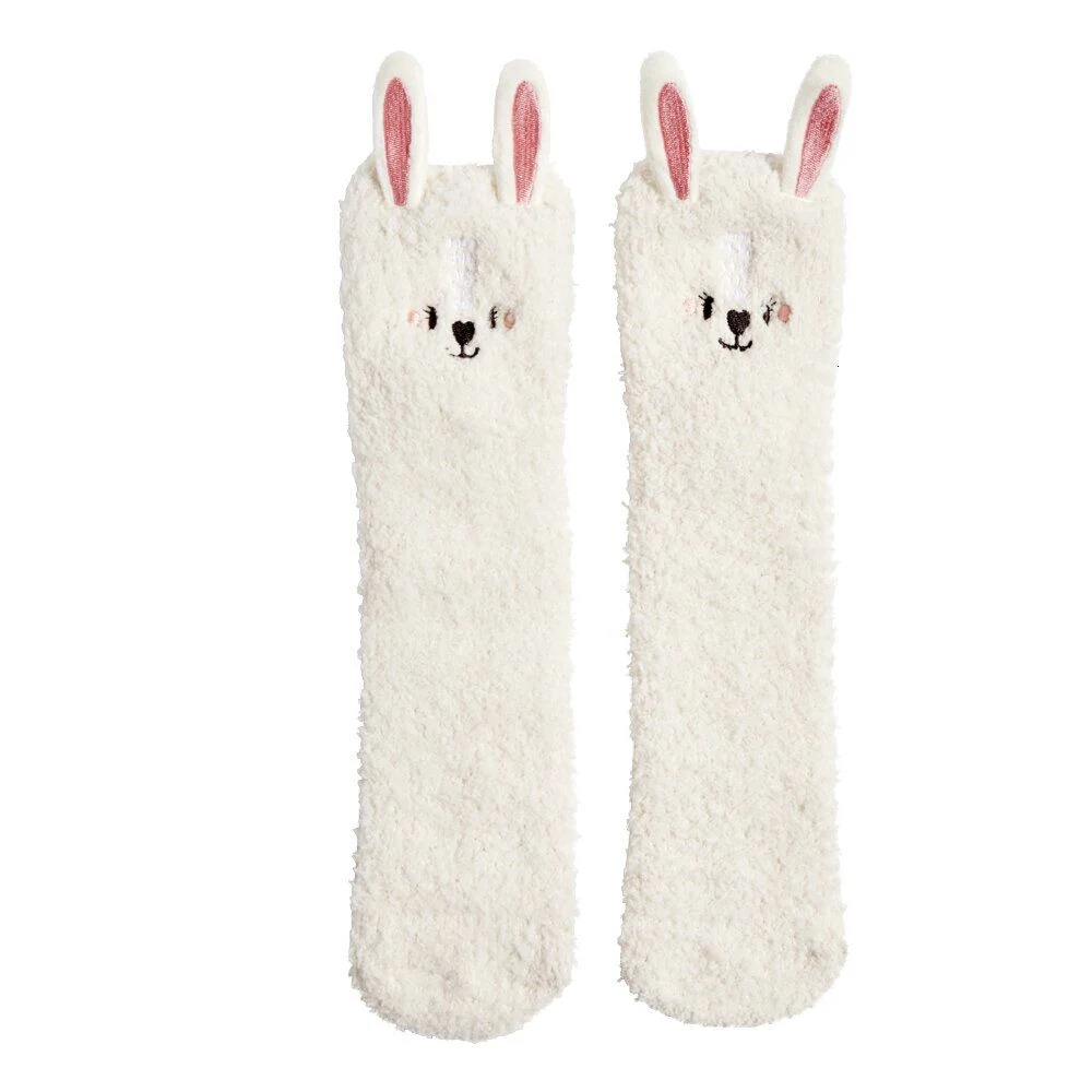 Chaussettes lapin mixte beige et rose - Taille unique
