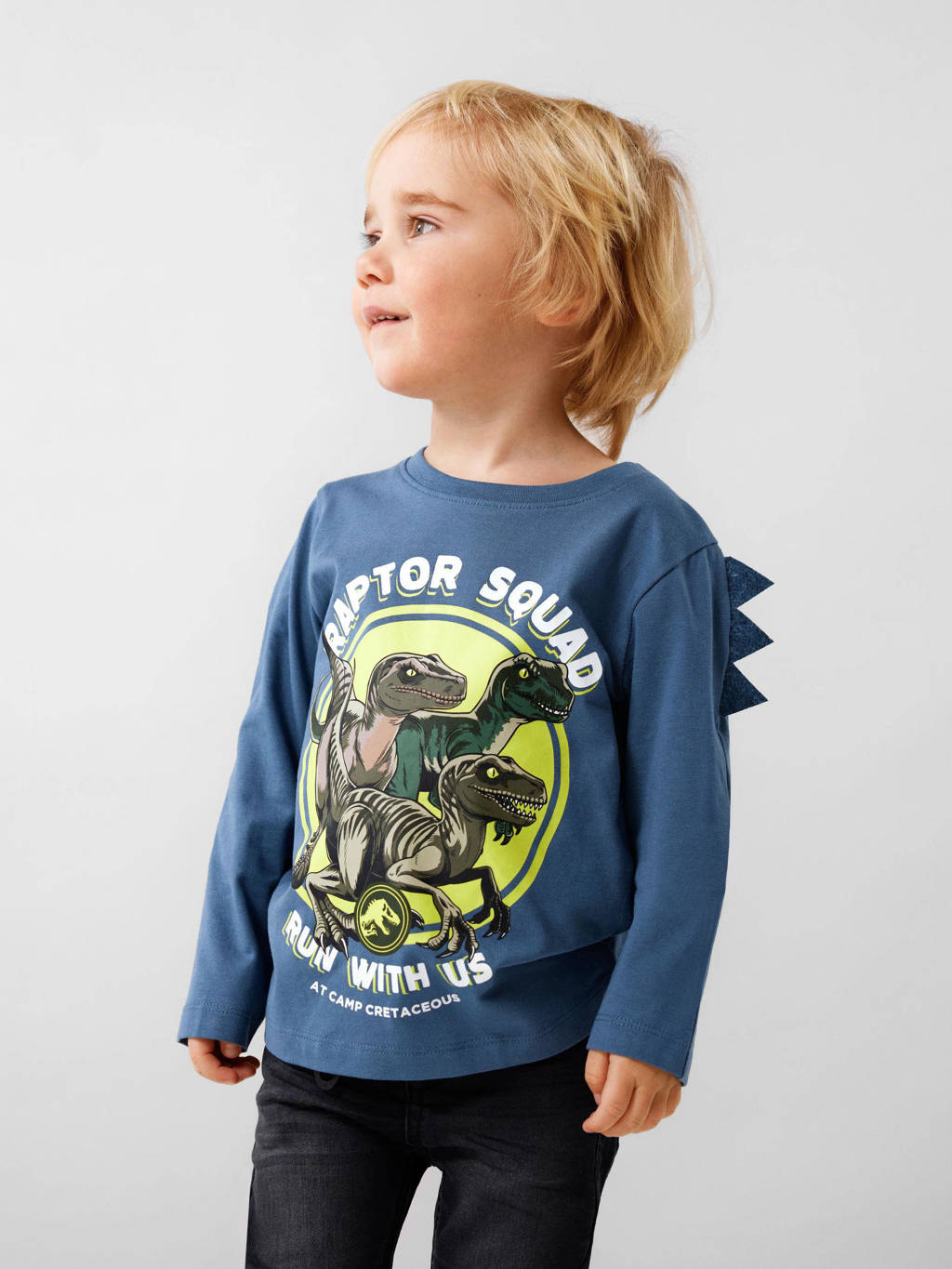 NAME IT longsleeve NMMJINUS JURASSIC met printopdruk blauw
