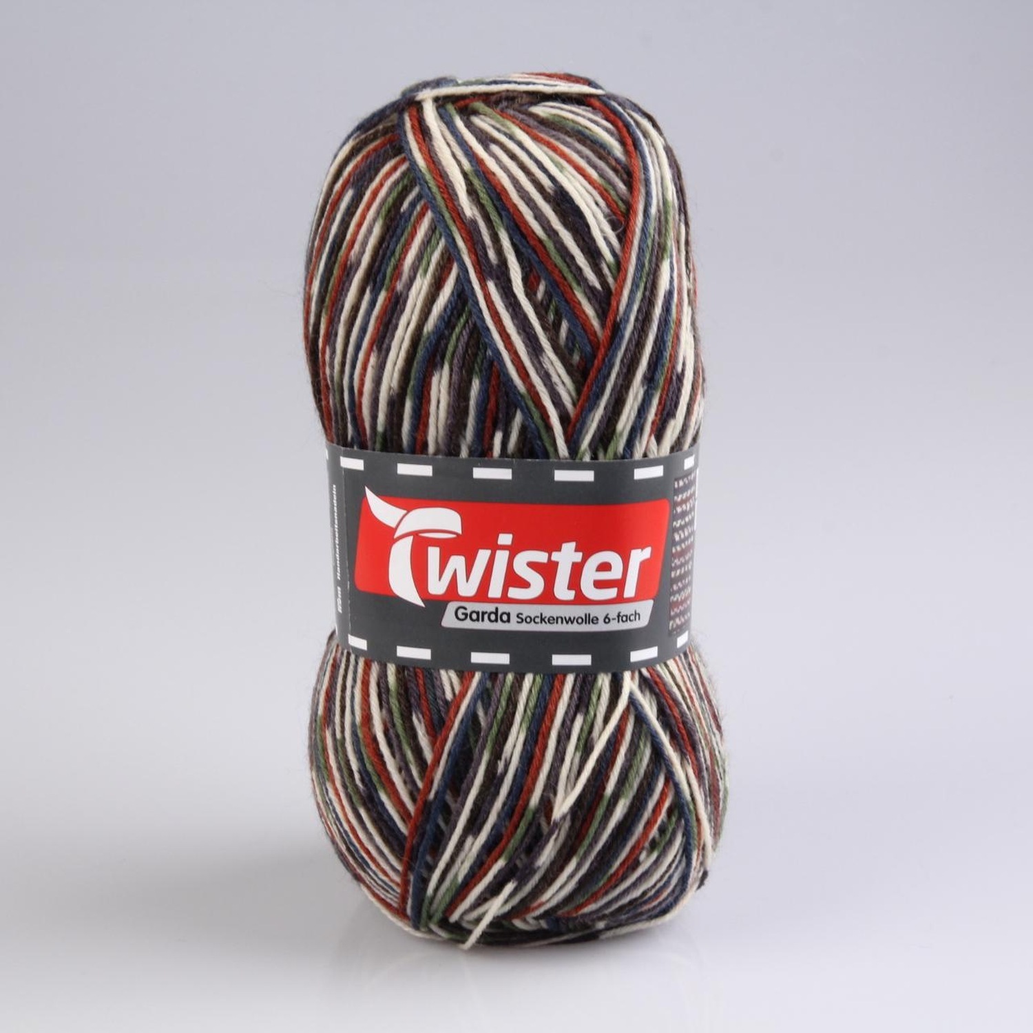 Wolle TWISTER - ecru-rost-grün-blau - 150g