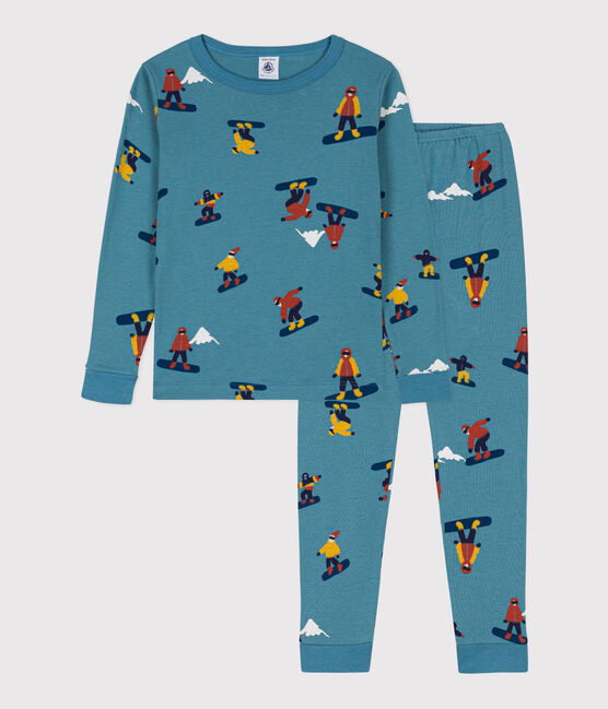 Pyjama ajusté imprimé snowboard en coton enfant